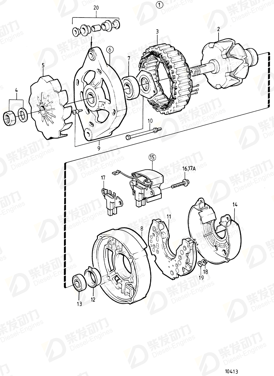 volvo penta Rotor 847704 Drawing volvo penta Rotor 847704 Drawing